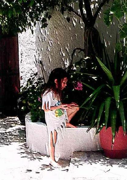 Cynthia at the orange-tree